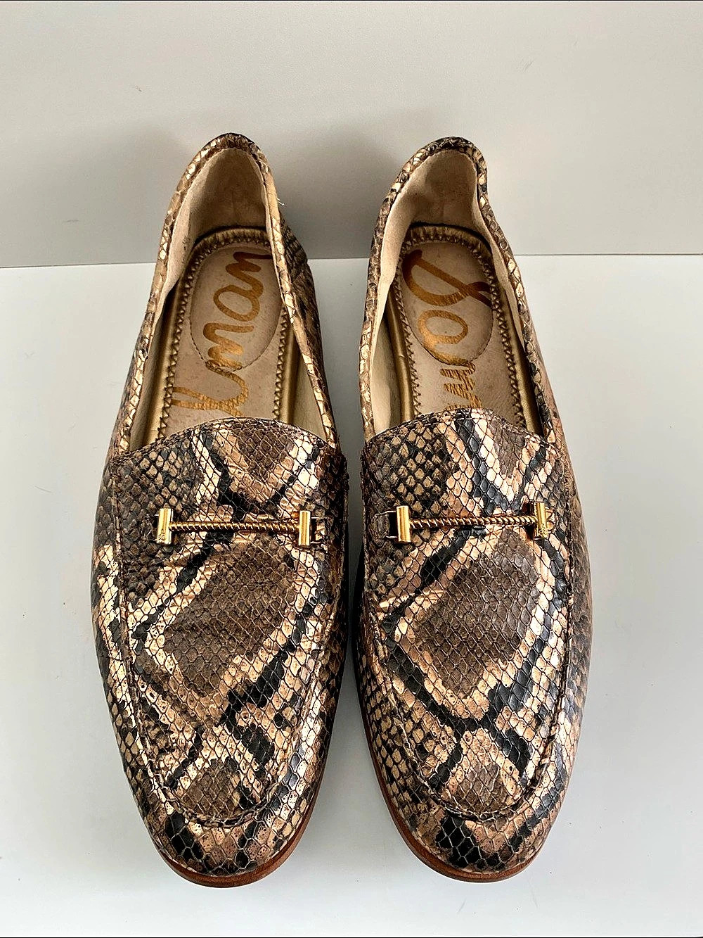 Sam Edelman Loraine Bit Loafer Snake Print US 7.5
